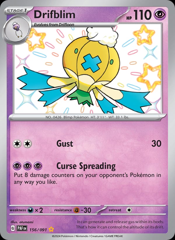 Drifblim 156/091 Paldean Fates Pokémon card