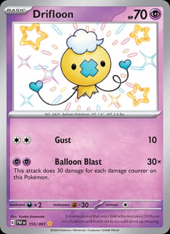 Drifloon 155/091 Shiny Rare – Paldean Fates Pokémon card