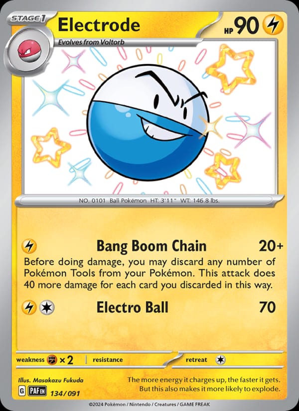Electrode 134/091 Paldean Fates Pokémon card