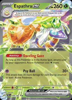 Espathra ex 006/091 Double Rare – Paldean Fates Pokémon card