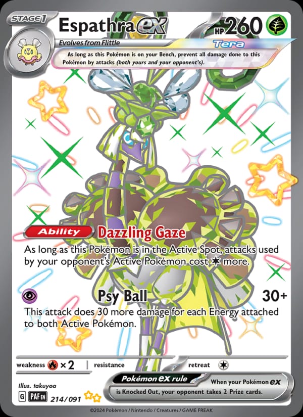 Espathra ex 214/091 Paldean Fates Pokémon card