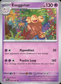 Exeggutor 024/091 Rare – Paldean Fates Pokémon card