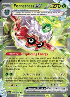Forretress ex 002/091 Double Rare – Paldean Fates Pokémon card