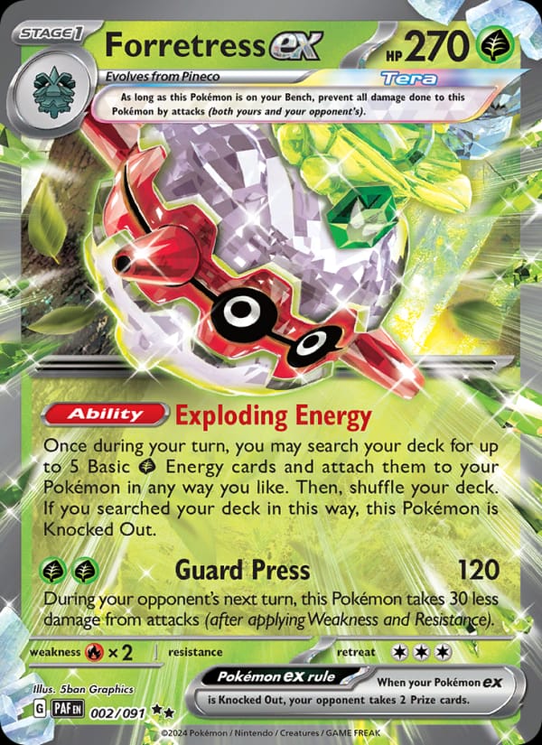Forretress ex 002/091 Paldean Fates Pokémon card