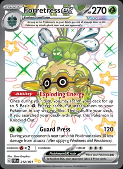 Forretress ex 212/091 Shiny Ultra Rare – Paldean Fates Pokémon card