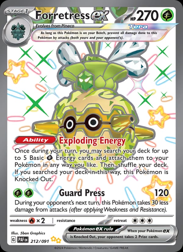 Forretress ex 212/091 Paldean Fates Pokémon card