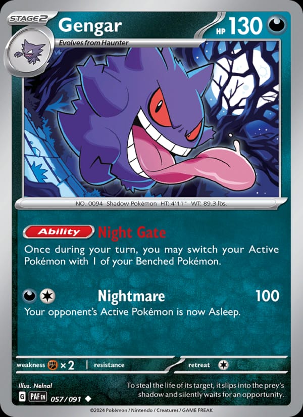 Gengar 057/091 Paldean Fates Pokémon card
