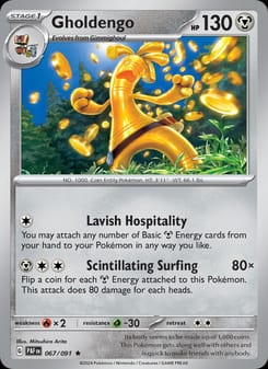 Gholdengo 067/091 Rare – Paldean Fates Pokémon card