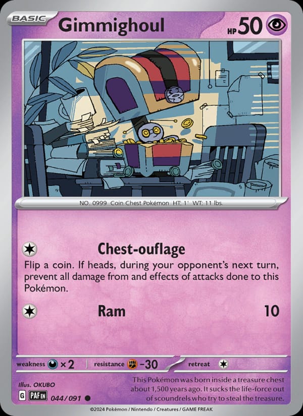 Gimmighoul 044/091 Paldean Fates Pokémon card