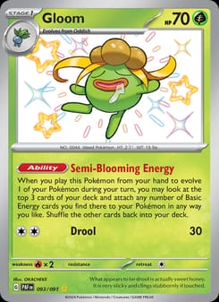 Gloom 093/091 Shiny Rare – Paldean Fates Pokémon card