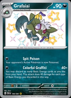 Grafaiai 190/091 Shiny Rare – Paldean Fates Pokémon card