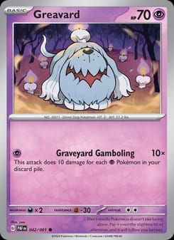Greavard 042/091 Common – Paldean Fates Pokémon card