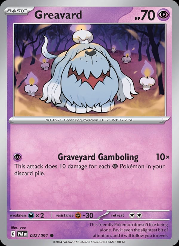 Greavard 042/091 Paldean Fates Pokémon card