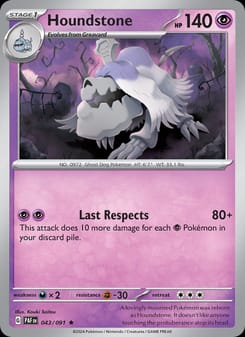 Houndstone 043/091 Rare – Paldean Fates Pokémon card