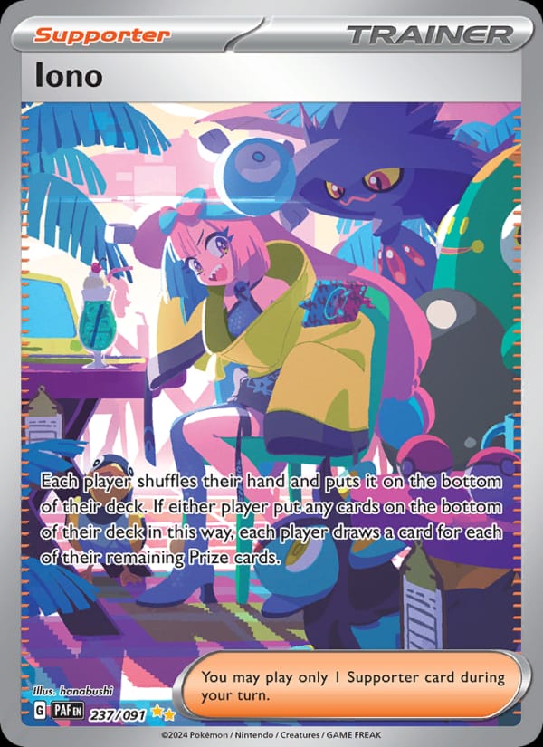 Iono 237/091 Paldean Fates Pokémon card