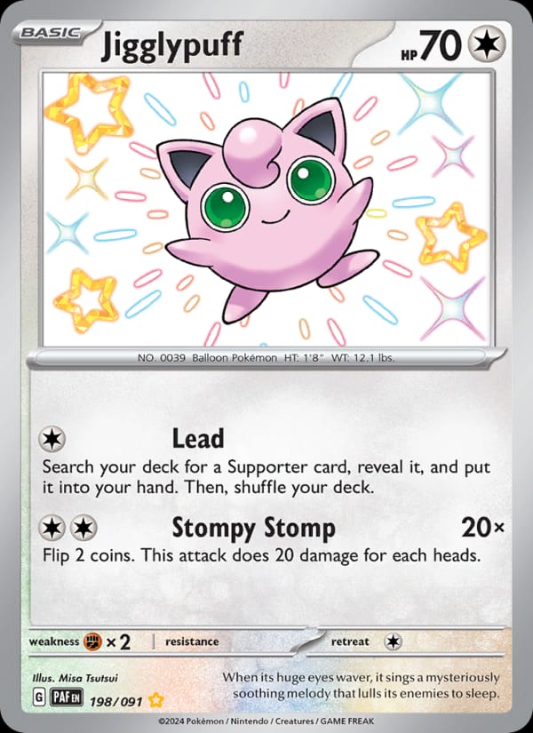 Jigglypuff 198/091 Paldean Fates Pokémon card