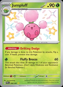 Jumpluff 098/091 Shiny Rare – Paldean Fates Pokémon card