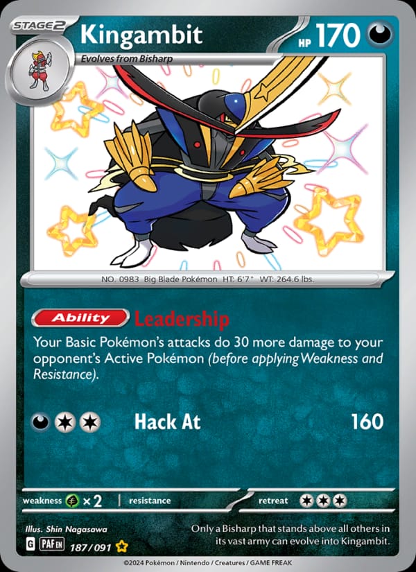 Kingambit 187/091 Paldean Fates Pokémon card