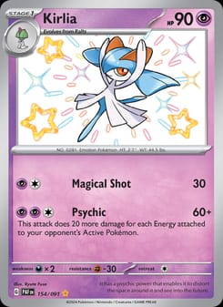 Kirlia 154/091 Shiny Rare – Paldean Fates Pokémon card