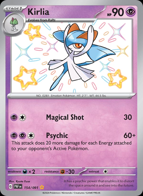 Kirlia 154/091 Paldean Fates Pokémon card