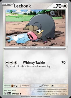 Lechonk 071/091 Common – Paldean Fates Pokémon card