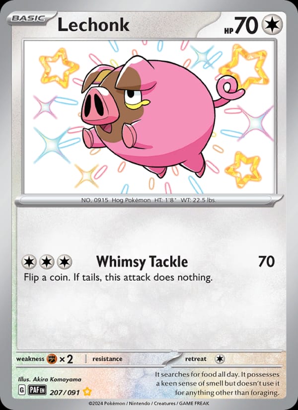 Lechonk 207/091 Paldean Fates Pokémon card
