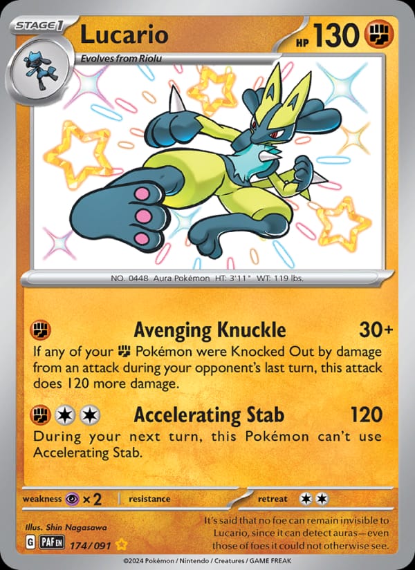Lucario 174/091 Paldean Fates Pokémon card
