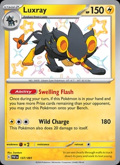 Luxray 137/091 Shiny Rare – Paldean Fates Pokémon card