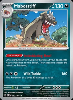 Mabosstiff 063/091 Rare – Paldean Fates Pokémon card
