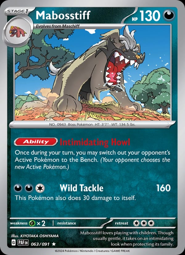 Mabosstiff 063/091 Paldean Fates Pokémon card