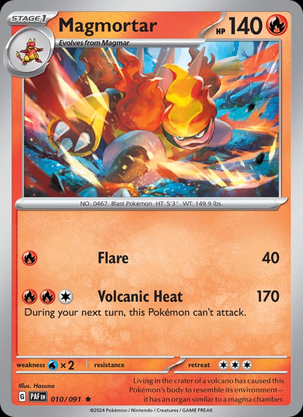 Magmortar 010/091 Paldean Fates Pokémon card