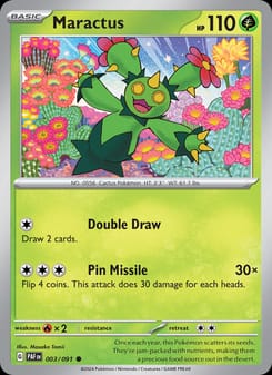 Maractus 003/091 Common – Paldean Fates Pokémon card