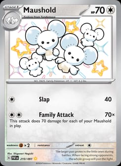 Maushold 210/091 Shiny Rare – Paldean Fates Pokémon card