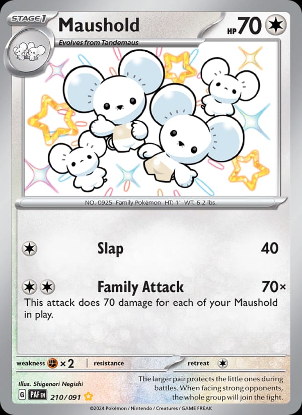 Maushold 210/091 Paldean Fates Pokémon card