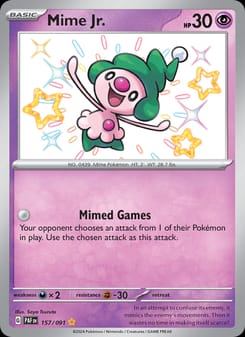 Mime Jr. 157/091 Shiny Rare – Paldean Fates Pokémon card