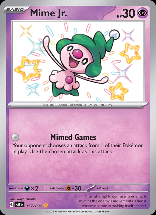 Mime Jr. 157/091 Paldean Fates Pokémon card