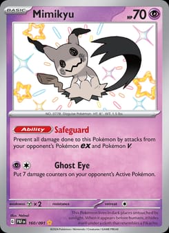 Mimikyu 160/091 Shiny Rare – Paldean Fates Pokémon card
