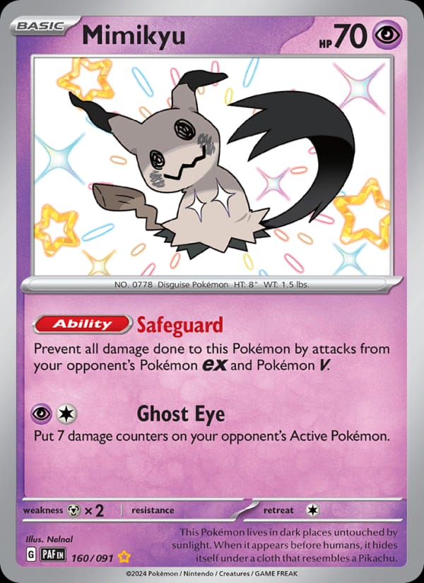 Mimikyu 160/091 Paldean Fates Pokémon card