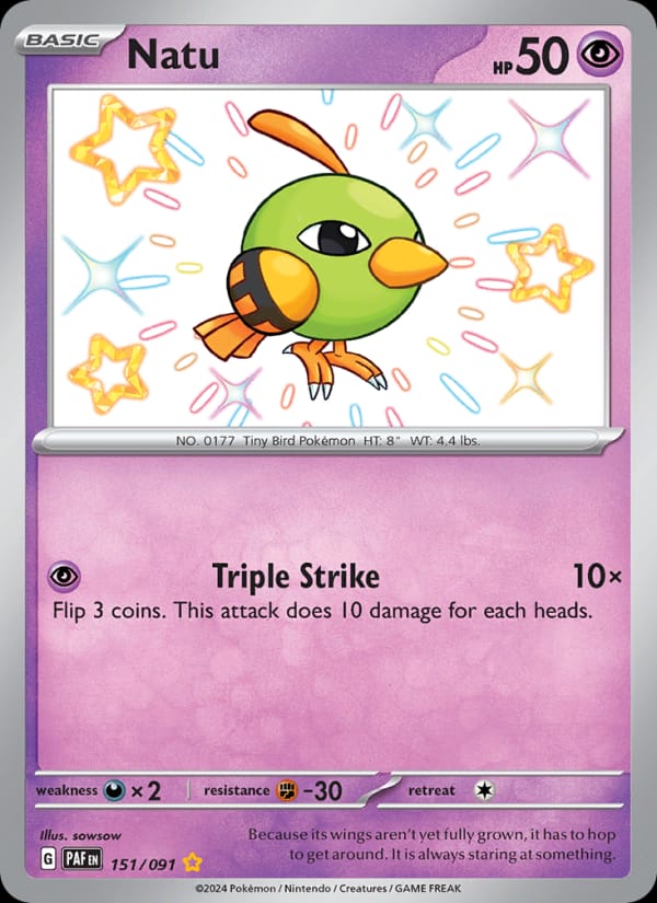 Natu 151/091 Paldean Fates Pokémon card