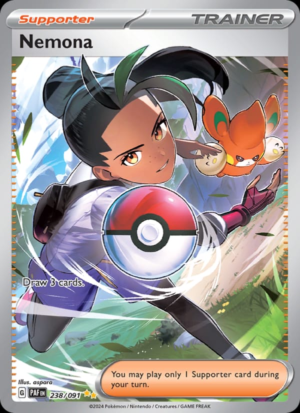 Nemona 238/091 Paldean Fates Pokémon card