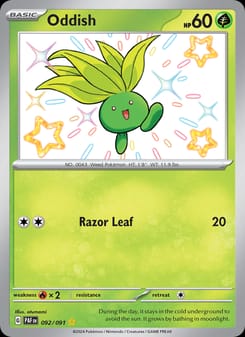 Oddish 092/091 Shiny Rare – Paldean Fates Pokémon card