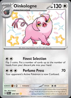 Oinkologne 208/091 Shiny Rare – Paldean Fates Pokémon card