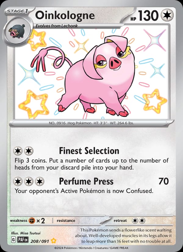 Oinkologne 208/091 Paldean Fates Pokémon card
