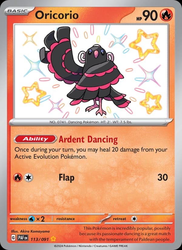 Oricorio 113/091 Paldean Fates Pokémon card