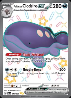 Paldean Clodsire ex 219/091 Shiny Ultra Rare – Paldean Fates Pokémon card
