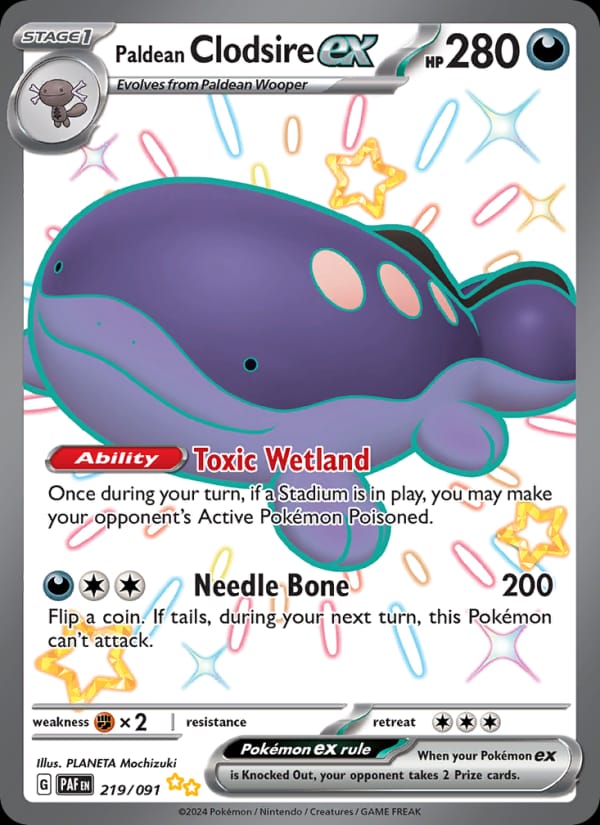 Paldean Clodsire ex 219/091 Paldean Fates Pokémon card