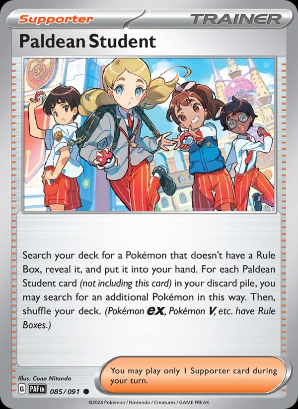Paldean Student 085/091 Paldean Fates Pokémon card