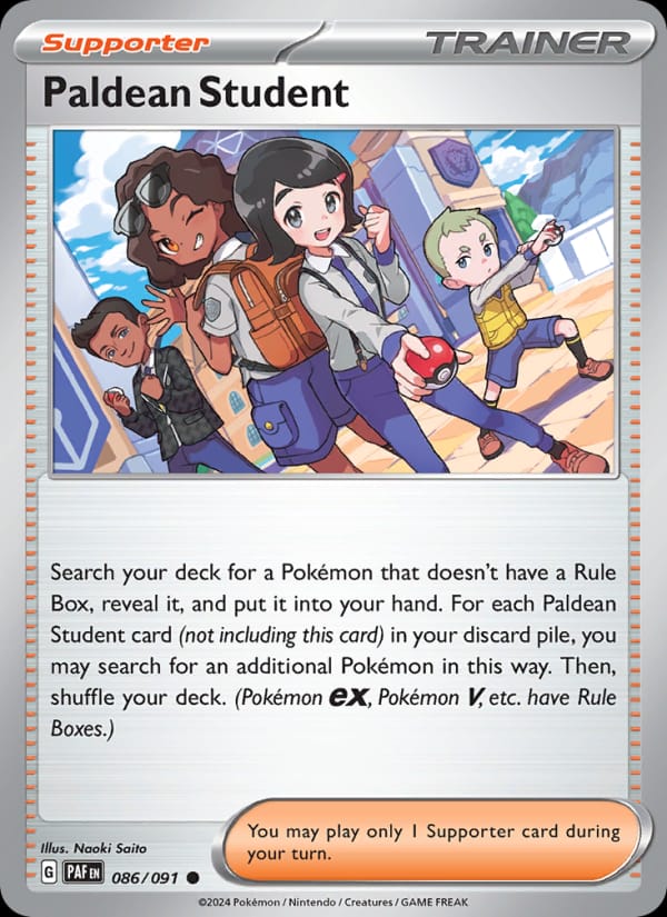 Paldean Student 086/091 Paldean Fates Pokémon card