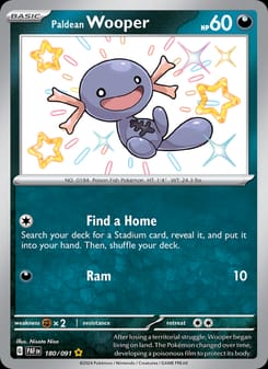 Paldean Wooper 180/091 Shiny Rare – Paldean Fates Pokémon card