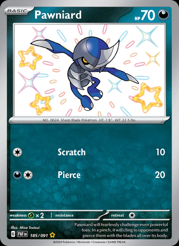 Pawniard 185/091 Paldean Fates Pokémon card